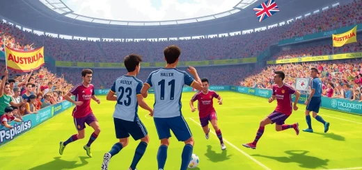 Vô Địch Quốc Gia Australia soccer match with players in action and an excited crowd