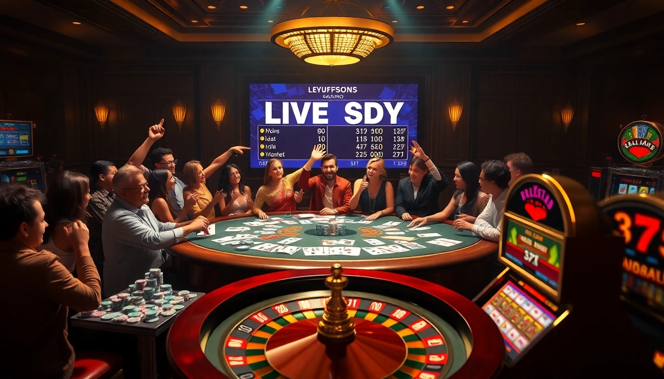 Experience live sdy excitement at a luxurious casino filled with players and real-time results.