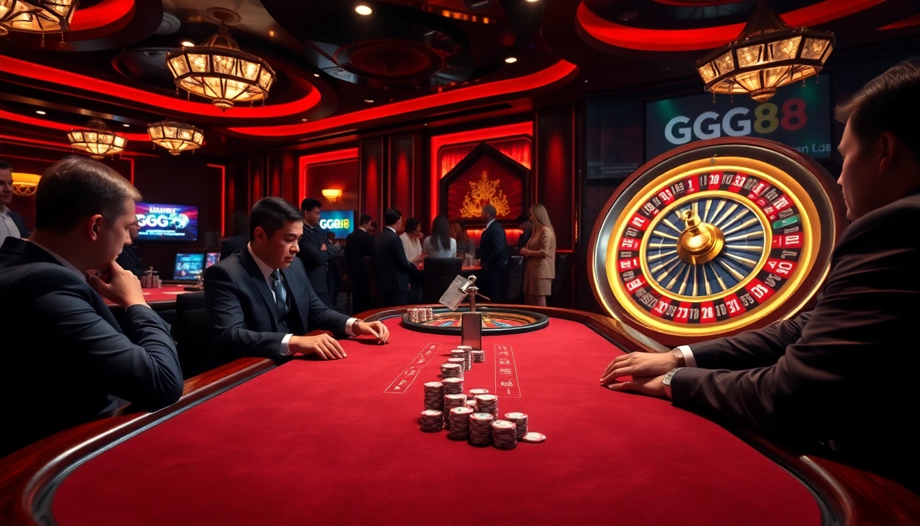 Experience the excitement of GG88 at a luxury poker table with dynamic game action.