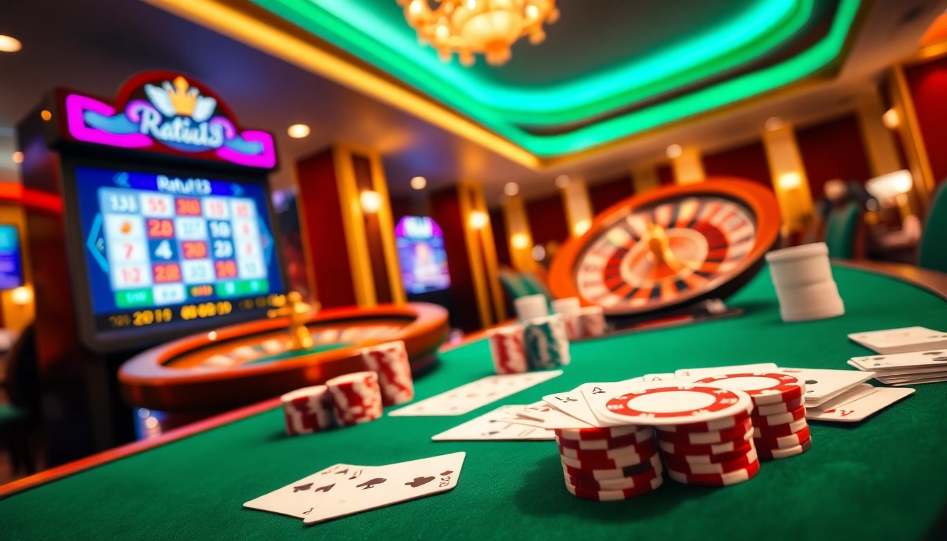 Ratu123 menawarkan pengalaman perjudian online yang menarik dengan mesin slot yang berwarna-warni dan keping poker.