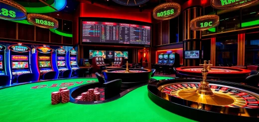 Experience the excitement of gambling at RR88 with vibrant tables and poker chips.