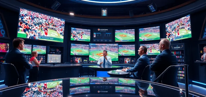 Engaging scene of sports broadcasting featuring live events and dynamic on-air talent.