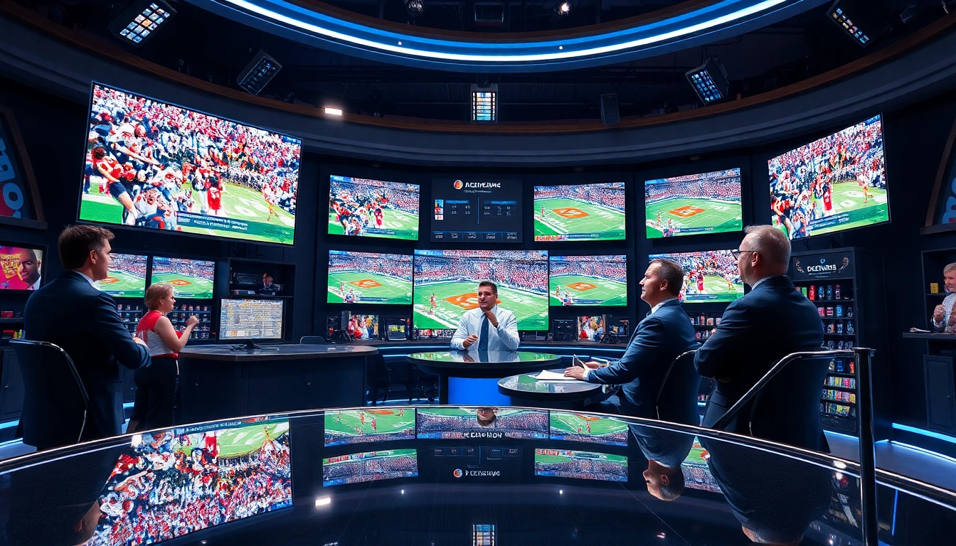 Engaging scene of sports broadcasting featuring live events and dynamic on-air talent.