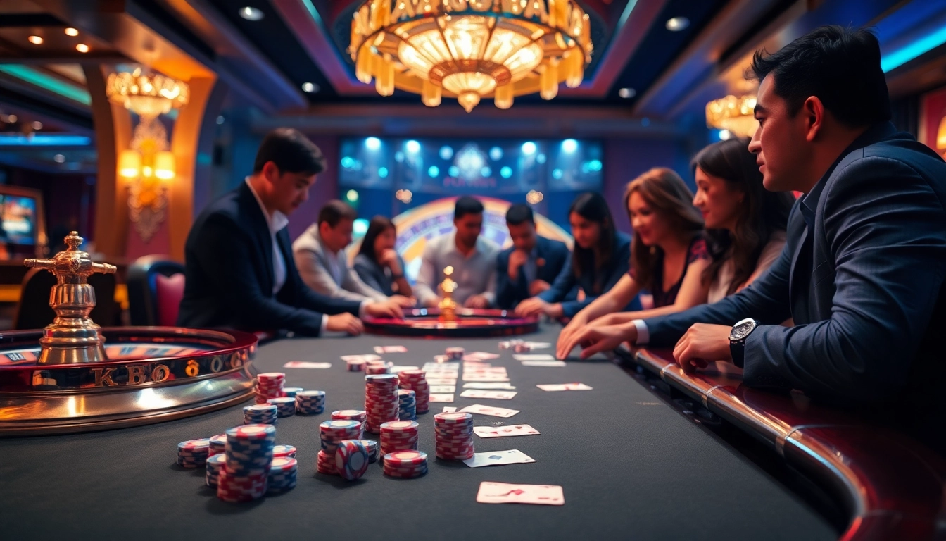 K88 gaming table with poker chips and cards creating a thrilling casino atmosphere.