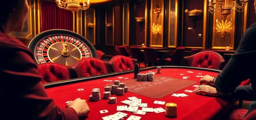 Experience the thrill at Rikvip with a vibrant casino ambiance featuring poker chips and a roulette wheel.