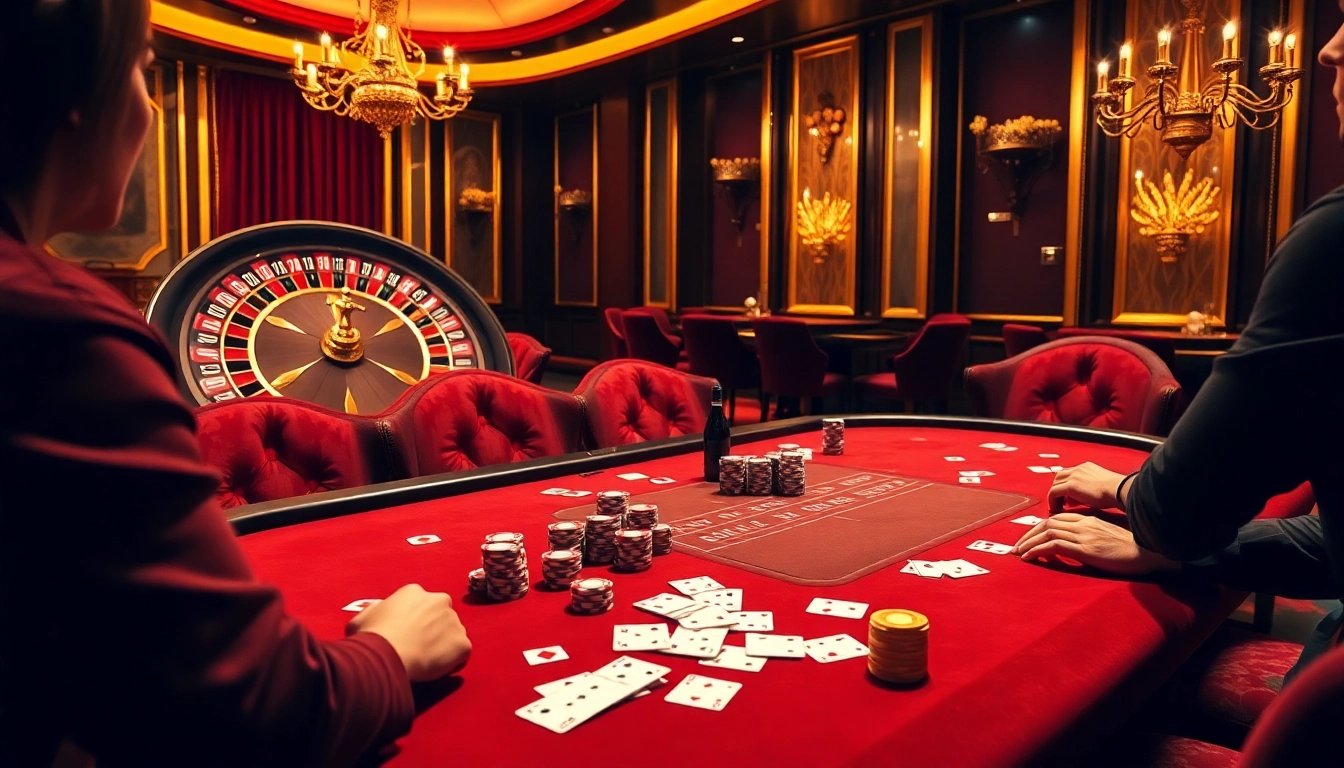 Experience the thrill at Rikvip with a vibrant casino ambiance featuring poker chips and a roulette wheel.