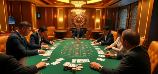 Experience the excitement of j88 at a luxury casino poker table with vibrant gameplay.