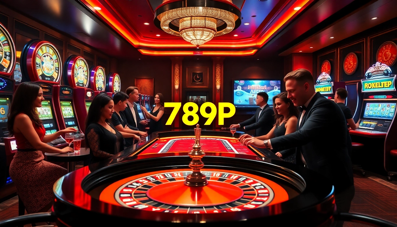 Players enjoying the excitement of roulette at 789P's modern casino with vibrant atmosphere.