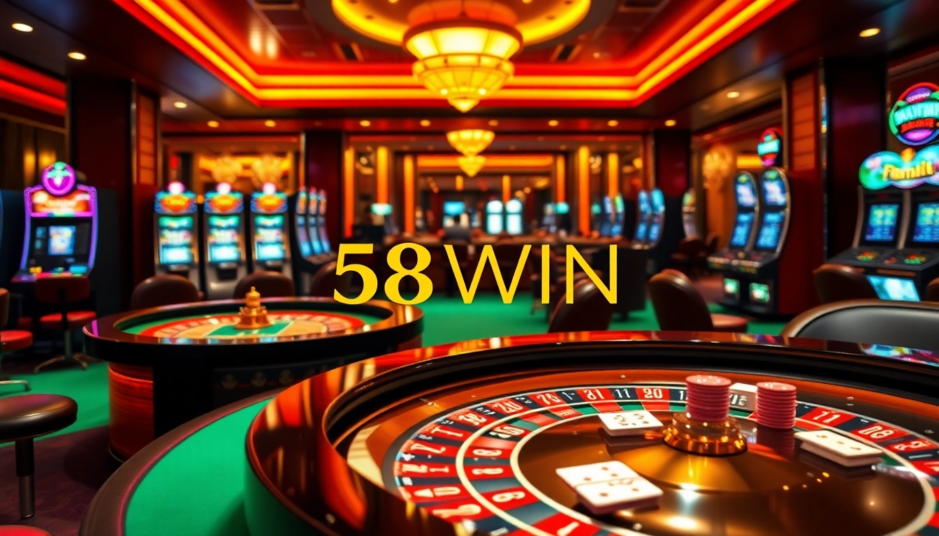Experience the exhilarating high-stakes action at 58WIN casino tables and vibrant slot machines.