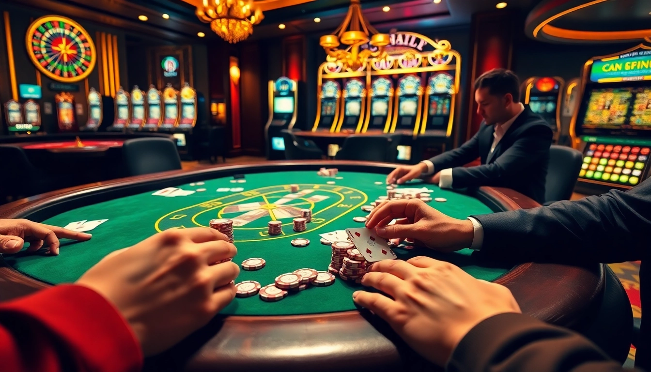 Experience the excitement of E2bet with vibrant casino visuals showcasing poker chips and cards.