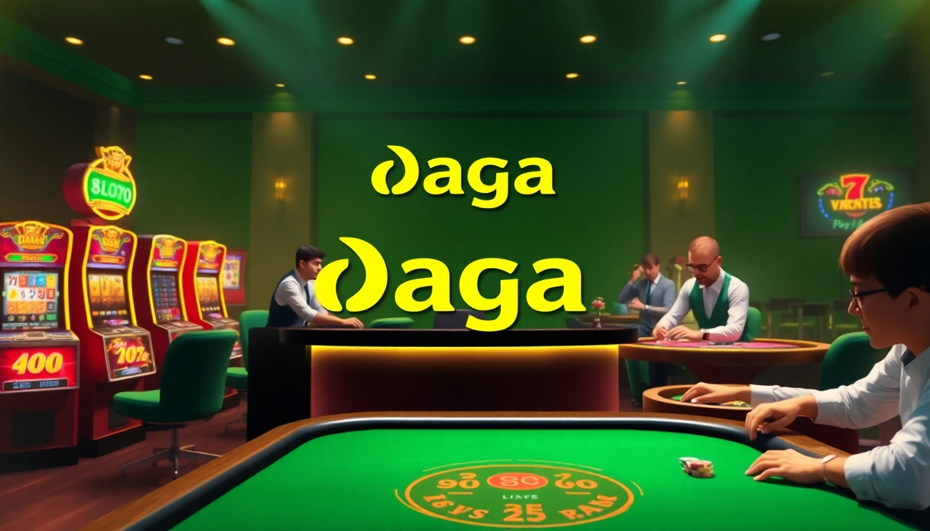 Daga online casino scene showcasing vibrant gameplay and professional dealers.