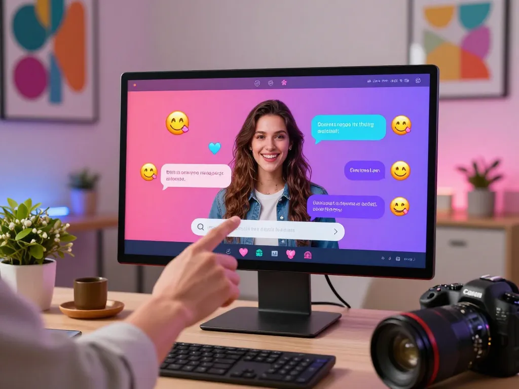 Enticing interaction showcasing porn AI chat with a vibrant interface and user engagement.