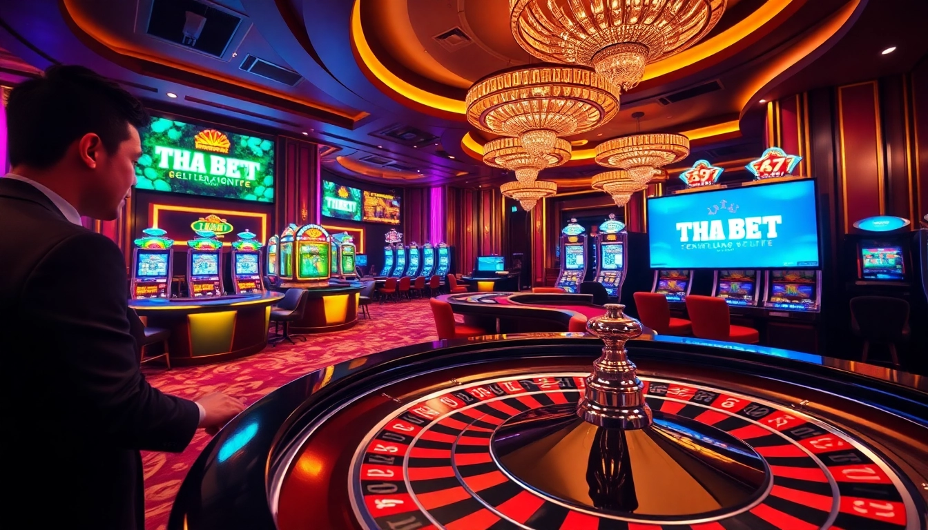 Experience the excitement of THA BET with vibrant casino tables and engaging gameplay.