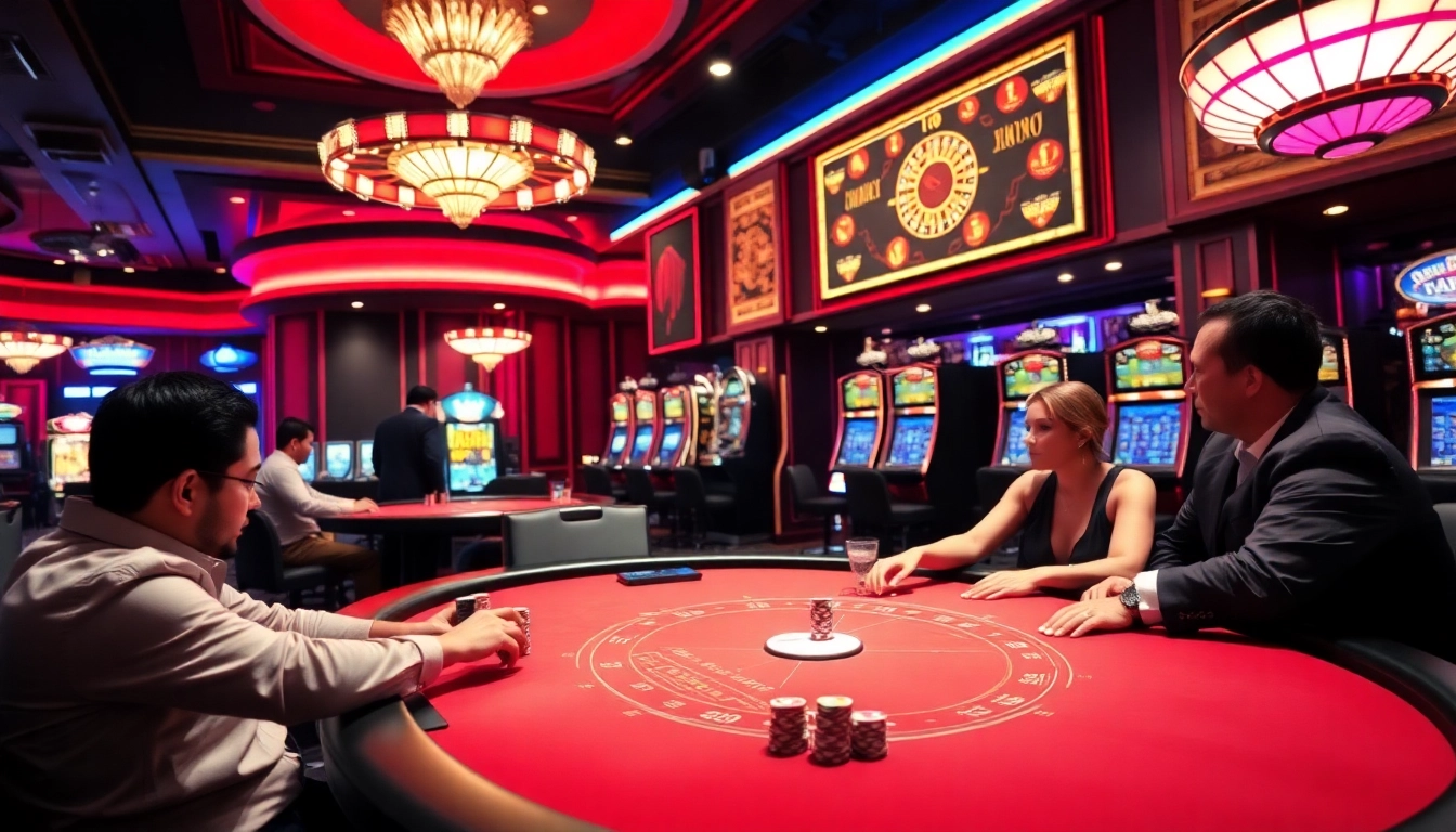 Experience the thrill of f168 casino gaming with vibrant poker tables and engaging slot machines.