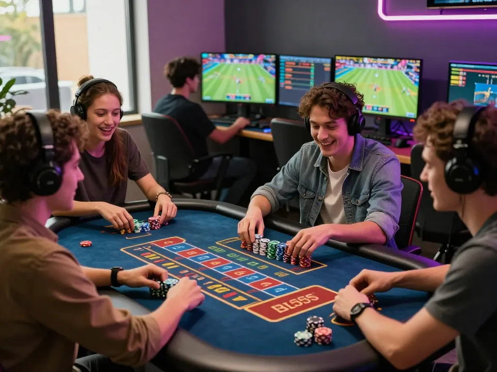 Engaging players enjoying the BL555 online gaming experience with vibrant casino games and sports betting.