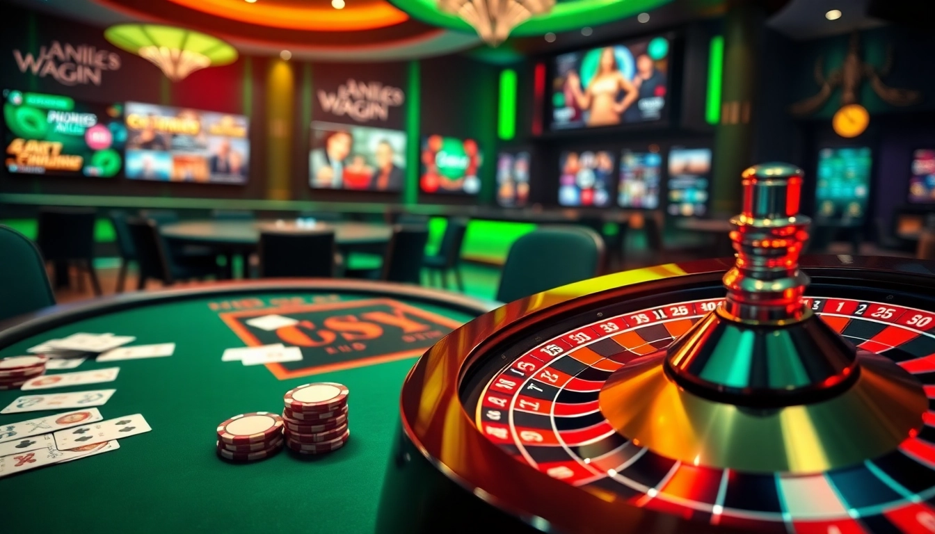 Experience thrilling gameplay at uk 88 with vibrant casino elements like poker cards and a roulette wheel.