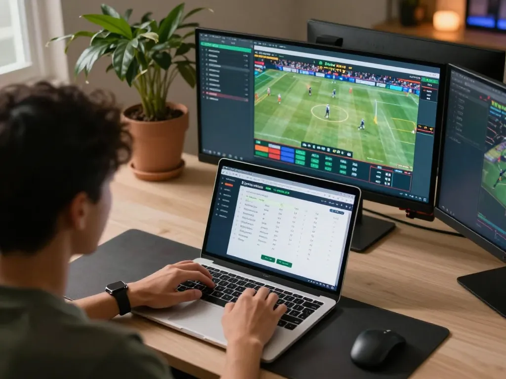 Jeetbuzz sports betting interface displayed on laptop during an exciting live betting session.