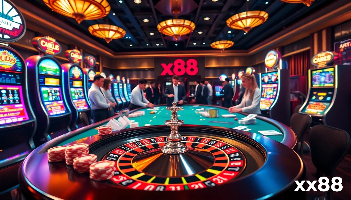 Experience thrilling gameplay at xx88 casino with vibrant tables and engaging dealers.