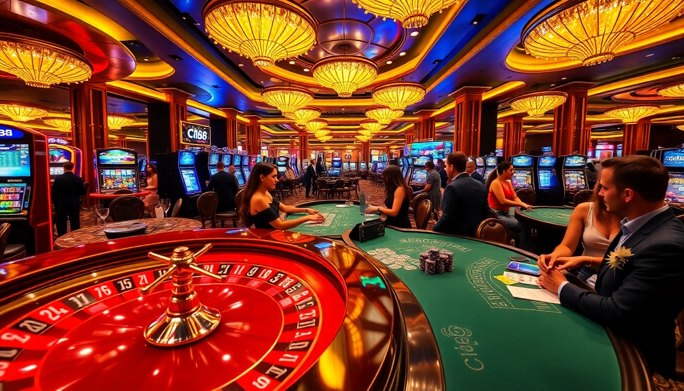 Players enjoying thrilling games at C168 casino tables filled with poker chips.