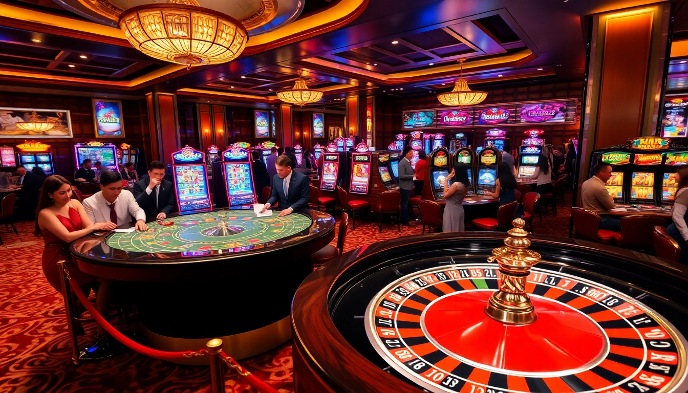 KP88 casino scene showcasing vibrant table games and excited players winning big.
