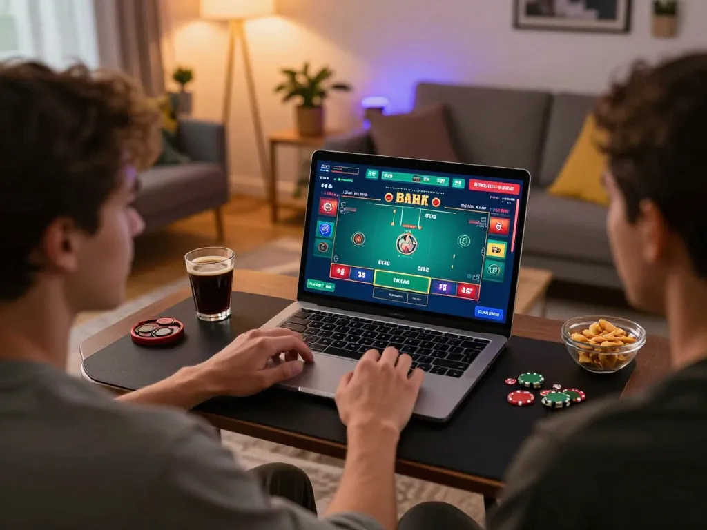 Engaging in live poker gaming online via https://rr88.navy/ on a cozy home setup, showcasing excitement and comfort.
