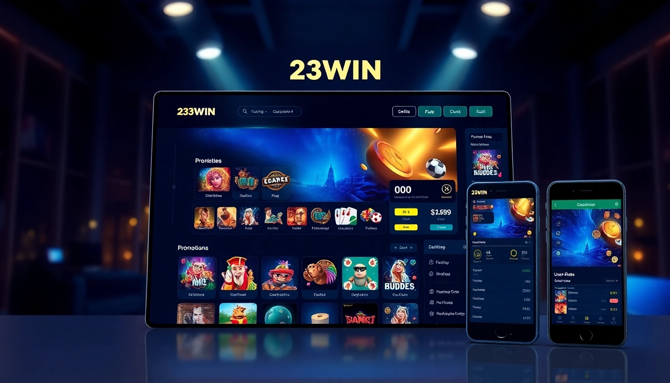23WIN engaging online casino platform interface showcasing diverse games and user-friendly features.