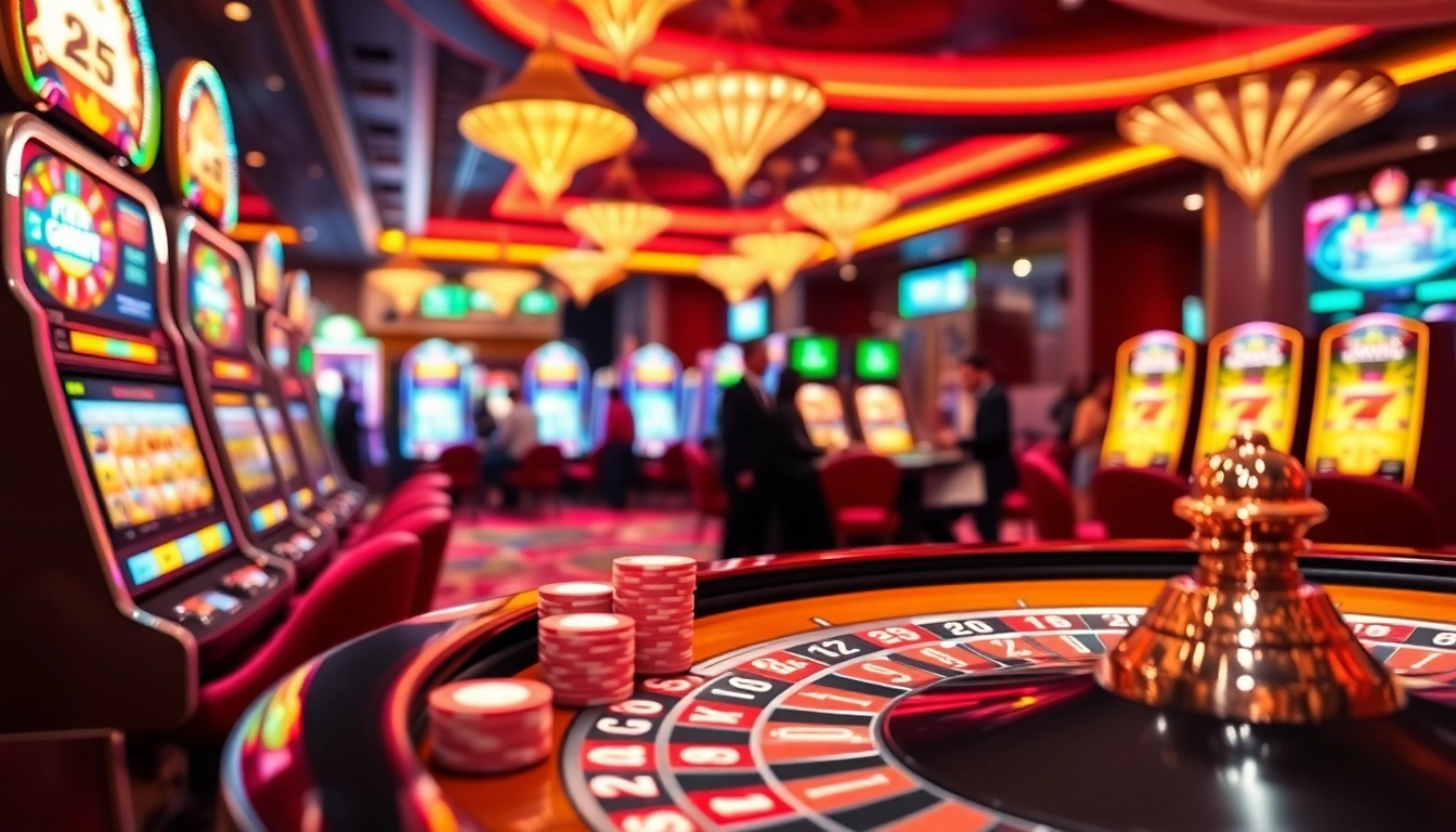 Experience the thrill of AT99娛樂城 featuring colorful slot machines and a lively atmosphere.