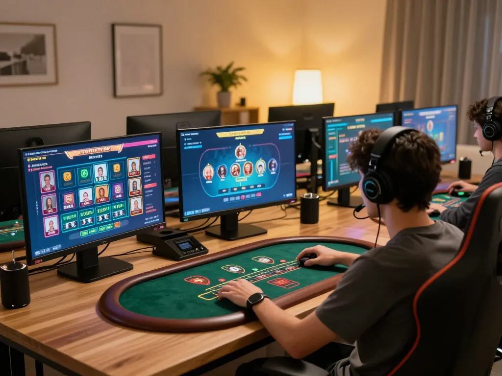 Player engaging with Nhà cái C168 in an immersive online blackjack game setup, showcasing strategic gameplay and focus.