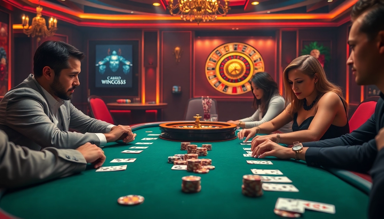 Experience high-stakes poker action at King88 casino, featuring luxurious tables and intense players.