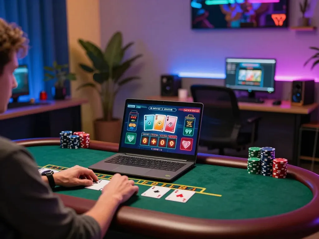 G28 player placing strategic bets on live dealer blackjack at home, showcasing engaging online gaming.
