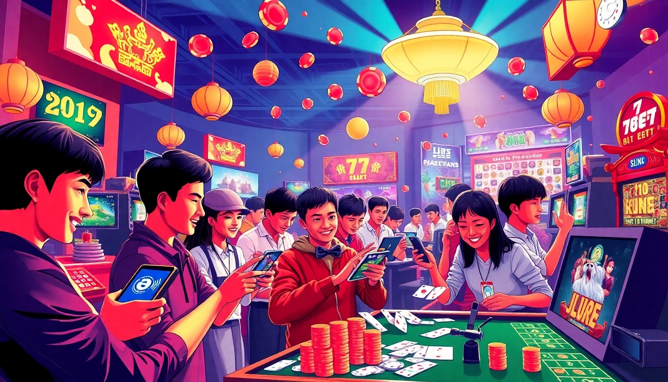 Exciting online betting experience at 77bet with diverse players engaging in games.