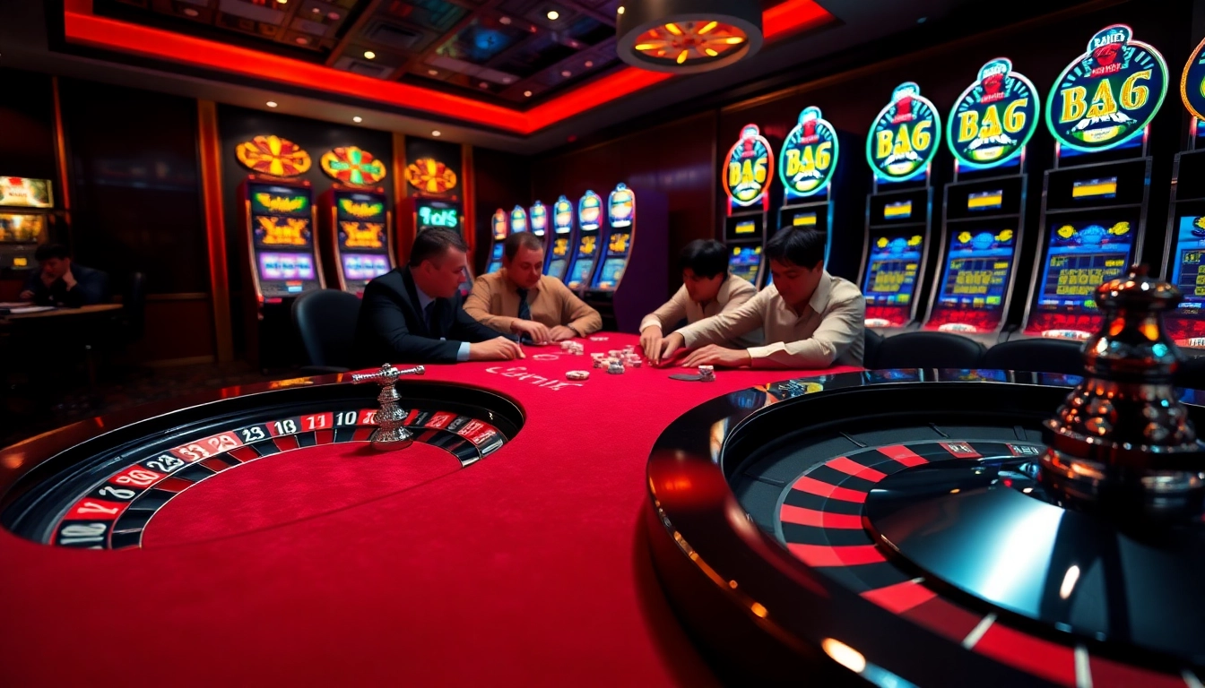 Players enjoy a thrilling poker game at BDTK66's luxurious casino table.