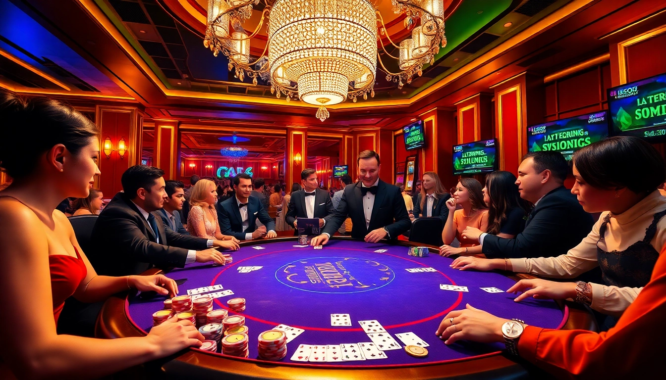 Dynamic scene showcasing the excitement of poker gameplay at lego138 casino.