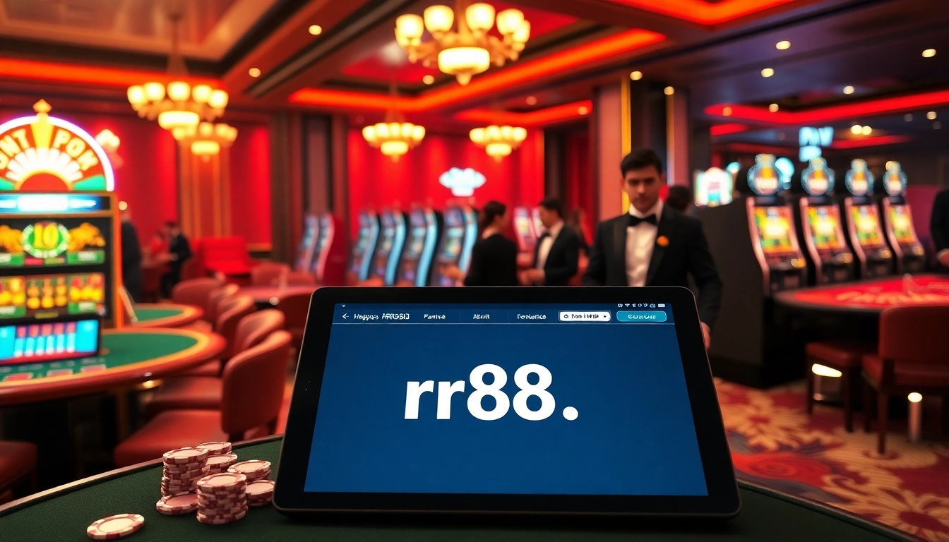 Experience the thrill of winning at https://rr88.pizza/ with vibrant casino tables and slot machines.
