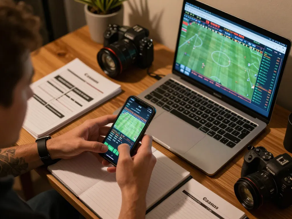 Engaging sports betting at home with 88vv app on smartphone and live stats on laptop