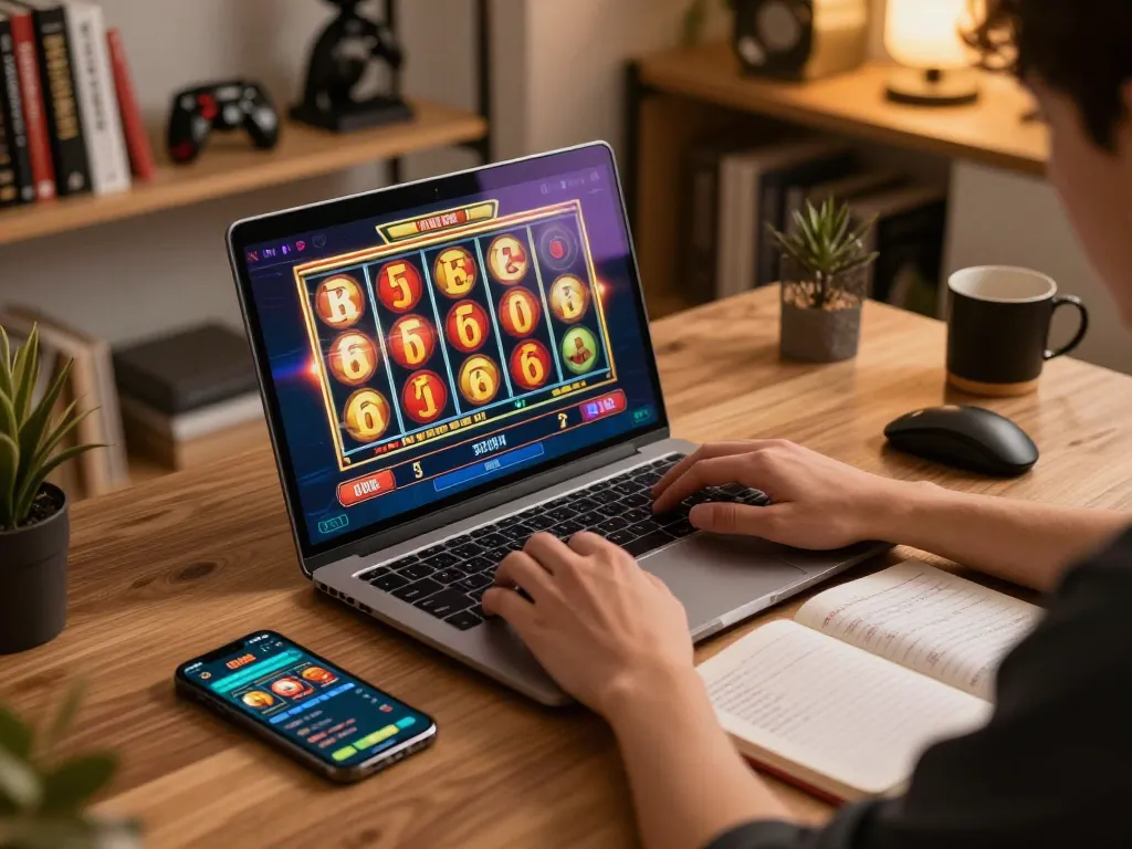 Player engaging with to188 online slots, showcasing strategic notes on bankroll management.