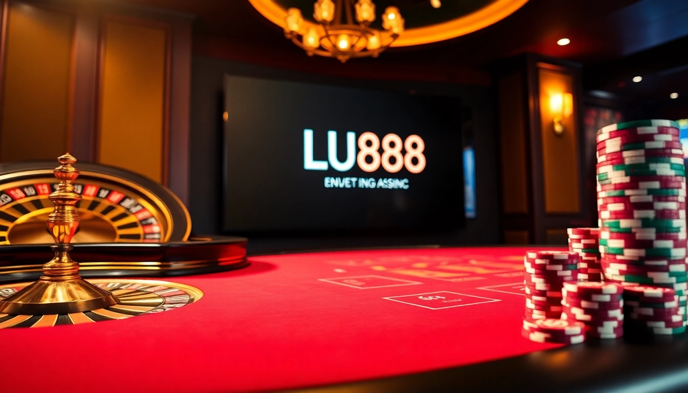 Experience the thrill of gambling at LU88's luxurious poker table.