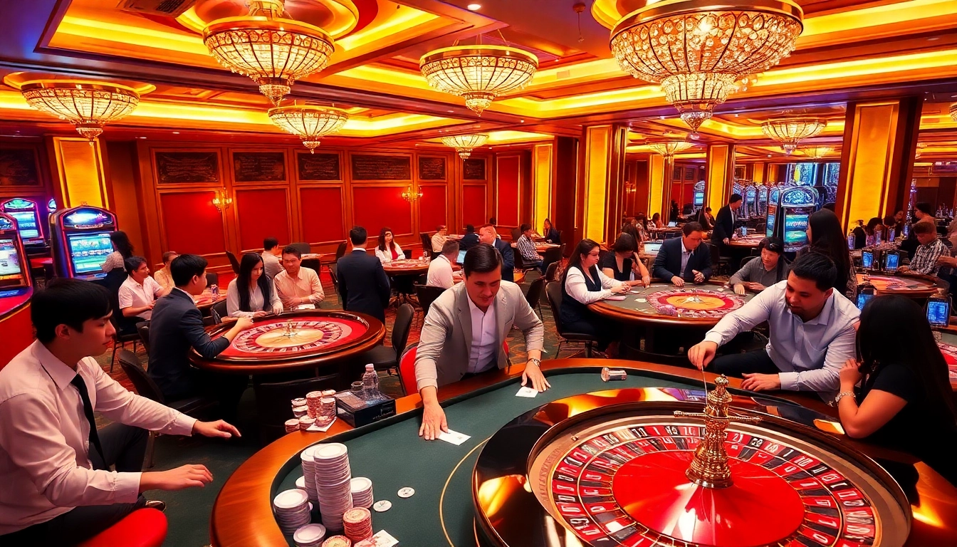 Excitement at TR88 as players engage at casino tables, showcasing vibrant gambling action.