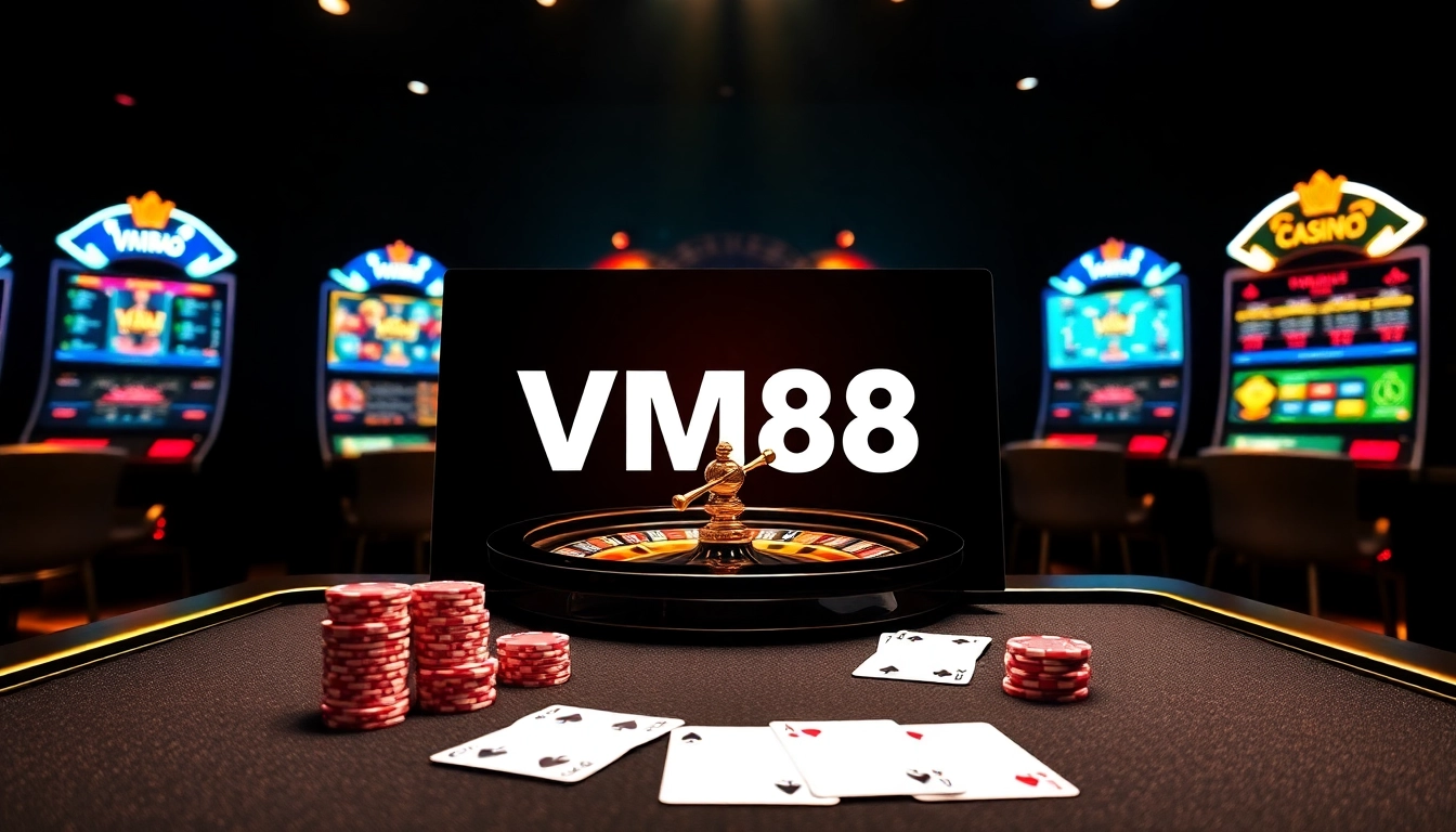 Engaging VM88 online casino interface showing dynamic poker game and competitive betting odds