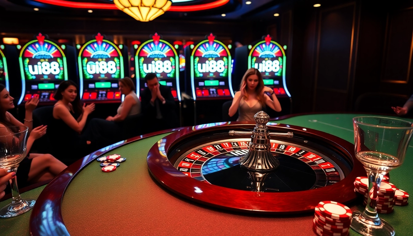 Enjoy a thrilling moment at uu88 with players celebrating wins at the roulette table.