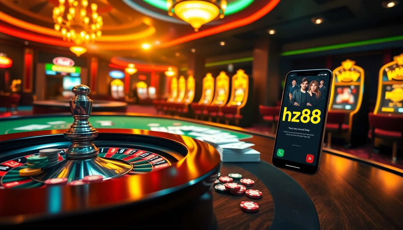 Experience luxury gaming excitement with hz88 at a vibrant casino table.