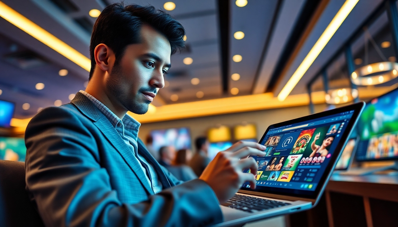 Online gaming experience with VICWIN platform showcasing interactive casino games and sleek design.