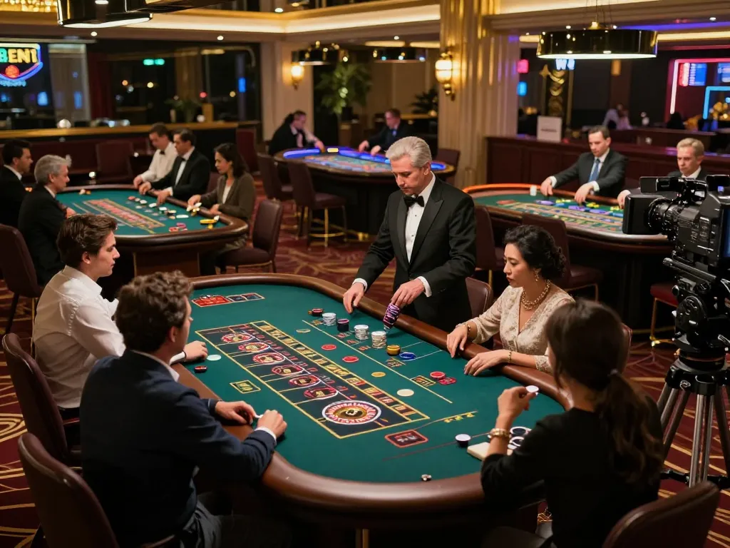 Engaged players at SC88 Link table games in a vibrant casino setting.