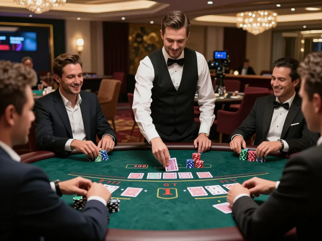 Players engaging at C168 blackjack table, showcasing excitement and betting action