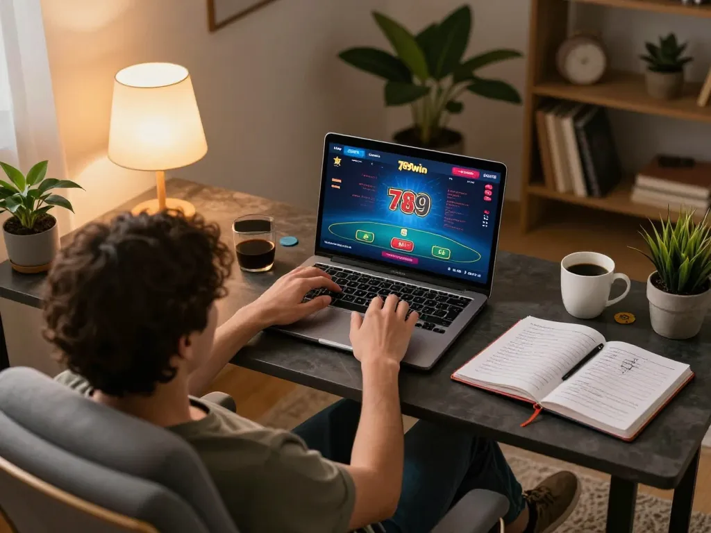 Engaging online poker session on 789win com with strategic gameplay notes and cozy atmosphere.