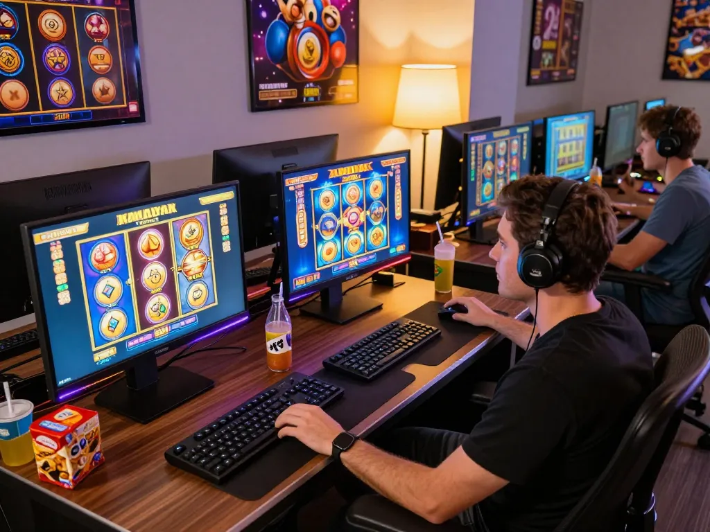 Berinteraksi dengan permainan Demo Slot yang menarik dalam lingkungan kasino online yang imersif.