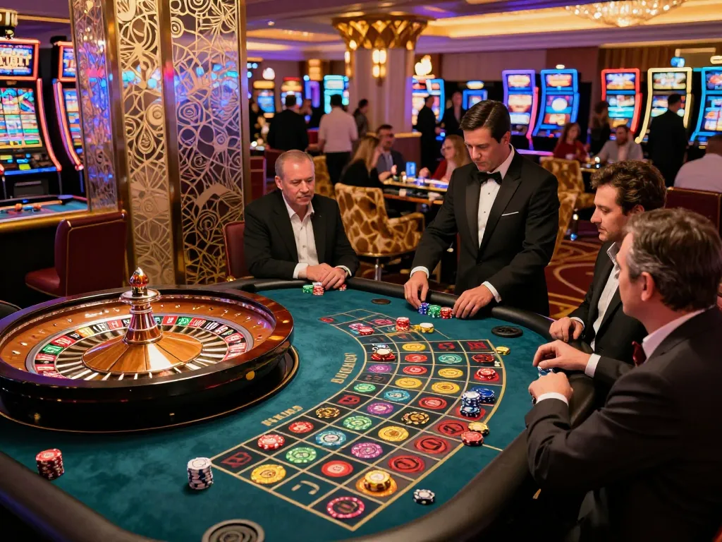 Players placing bets at a vibrant roulette table in the tg88 casino, showcasing excitement and strategy