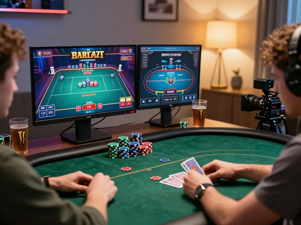 Player enjoying an intense GG777 online poker game with chips on the table.