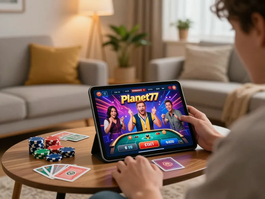 Berinteraksi dengan aplikasi kasino online Planet77 untuk pengalaman bermain yang mendebarkan di rumah.