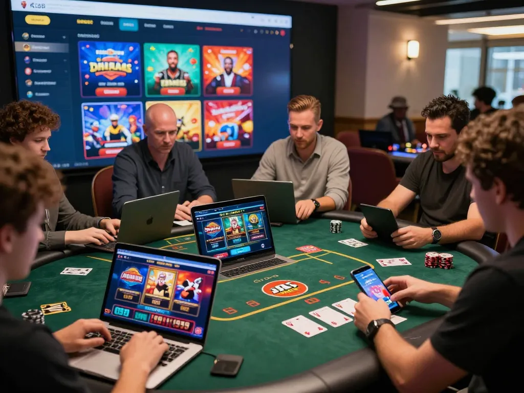 Players enjoying various games at sc 88's modern online casino, showcasing excitement and user-friendly interface.